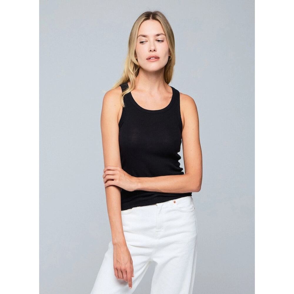 New Majestic Filatures Women's Lyocell Cotton Baby Rib Scoopneck Tank